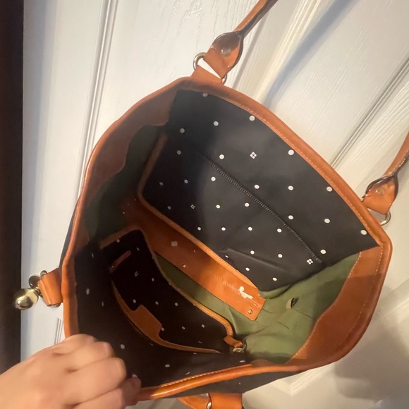 Vintage Kate Spade fabric bag with leather handles. Super cute polka dots! - Picture 4 of 4